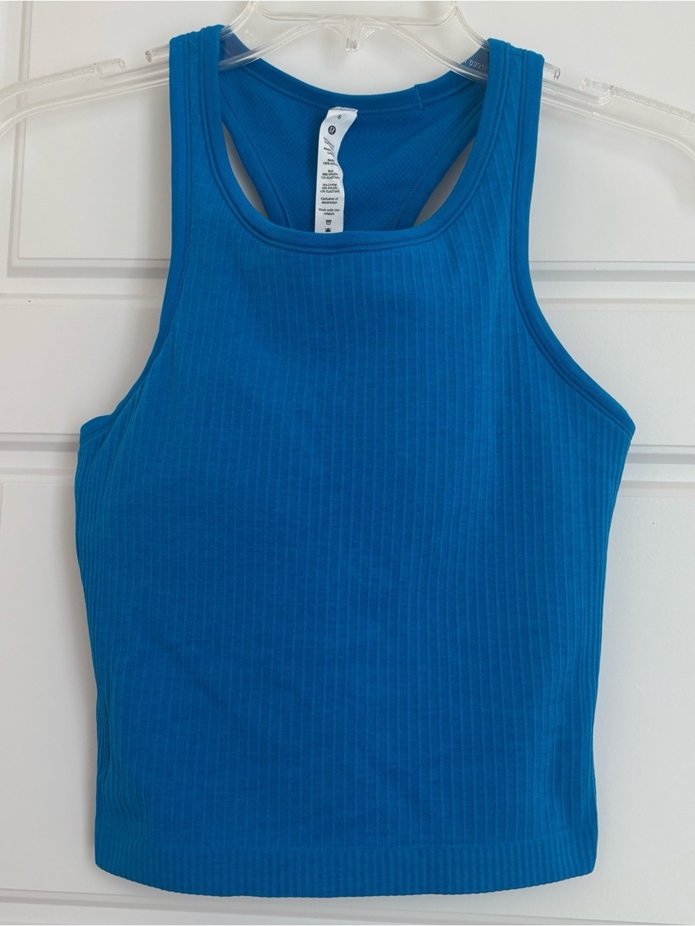 Lululemon Ebb To Street Racerback Cropped Tank Top In Poolside Size 6
